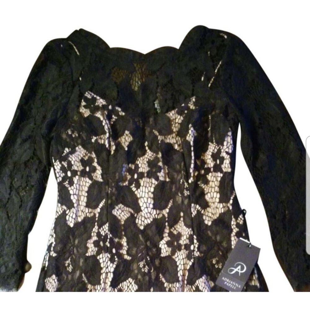 Black Adrianna Papell lace dress